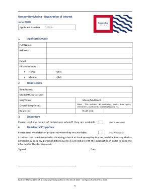 obrte form|ANNEX A: APPLICATION FOR RECREATIONAL BOAT .